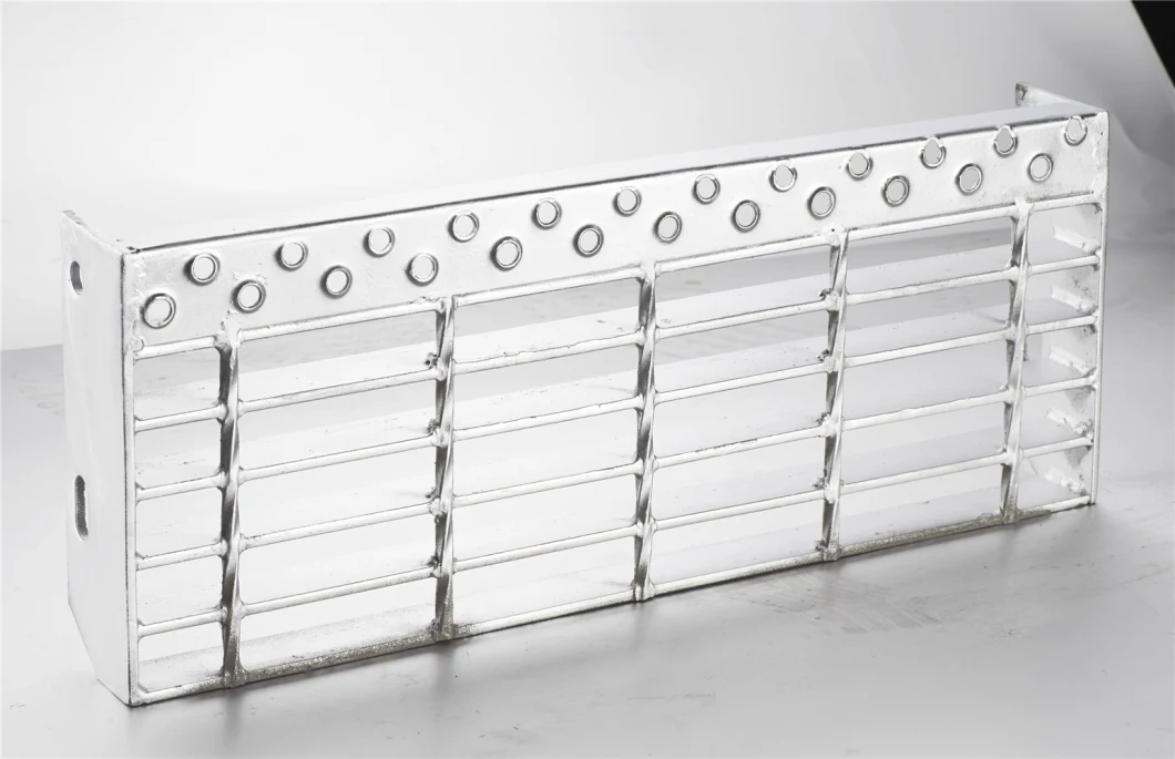 Hot DIP Galvanized 19W4 Type Steel Grating Stair Tread with Plain Bar